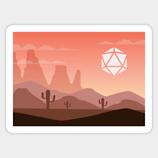 Desert Sunset Polyhedral Dice Sun Tabletop RPG Landscape Sticker